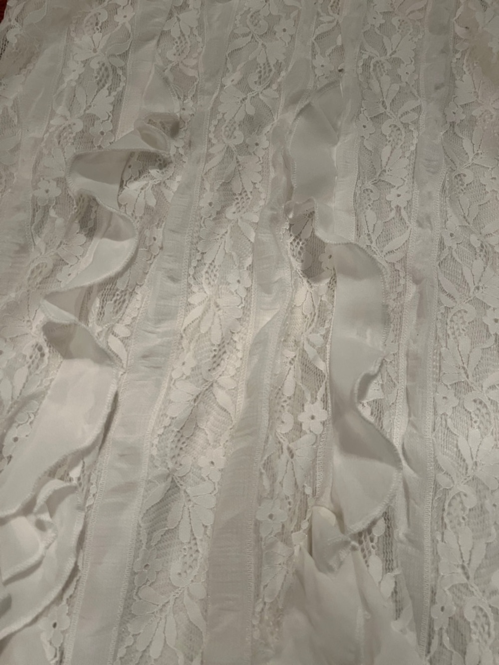 White Lace Ruffle Maxi Skirt - Picture 3 of 4